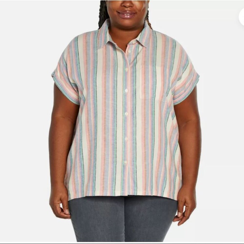 Orvis Ladies' Short Sleeve Linen Blend Shirt - Size 2X